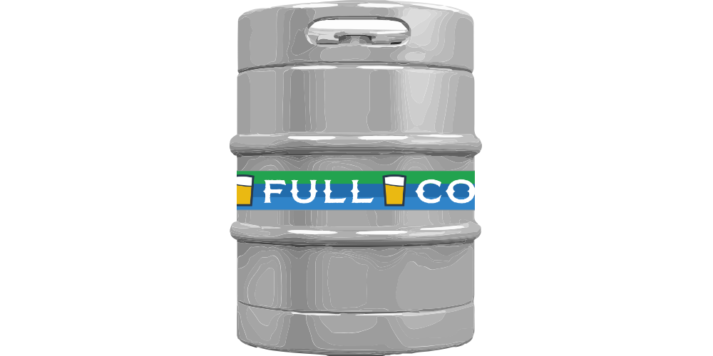 Custom keg wrap on beer keg