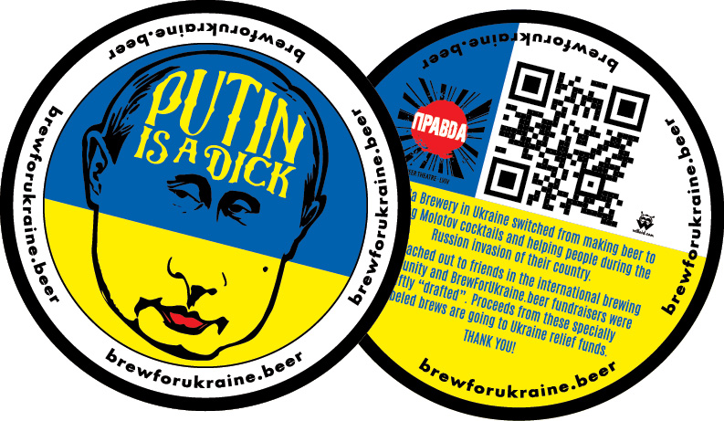 Brew for Ukraine coaster